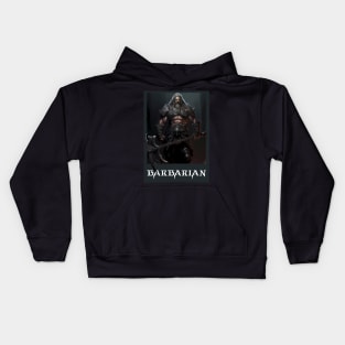 Savage Steel: Barbarian Warrior with Mighty Axe. Diablo Kids Hoodie